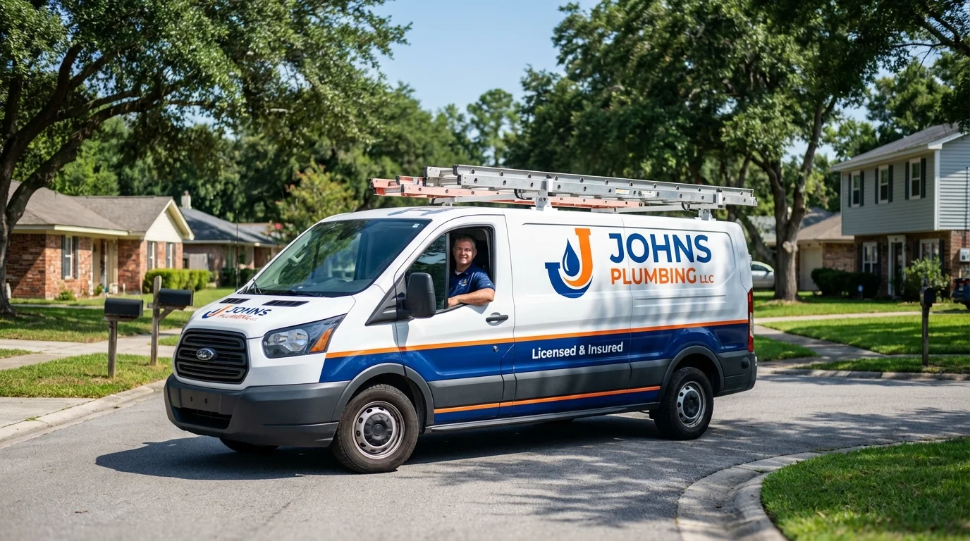 Johns Plumbing LLC service van in Cass City, MI