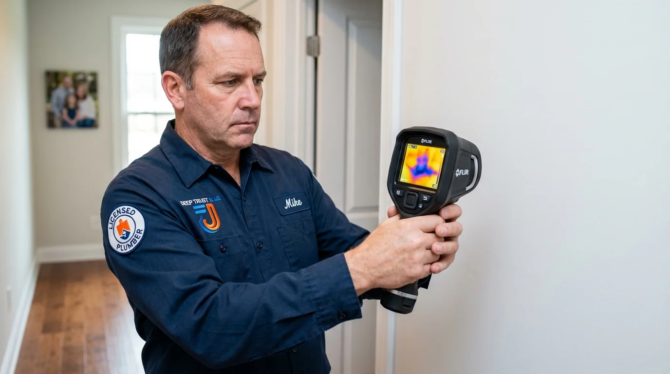 Thermal imaging leak detection by Johns Plumbing LLC in Cass City