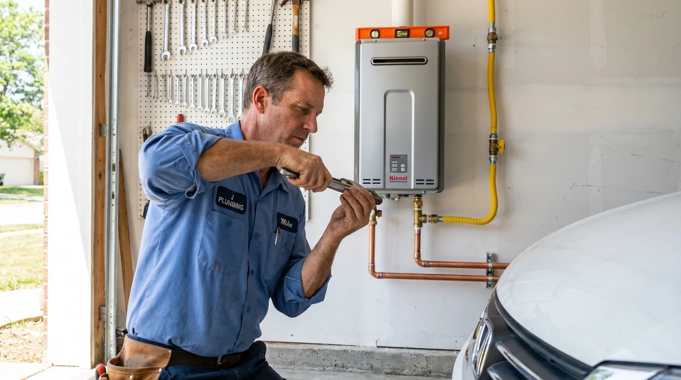 Tankless water heater installation by a Johns Plumbing LLC plumber in Cass City